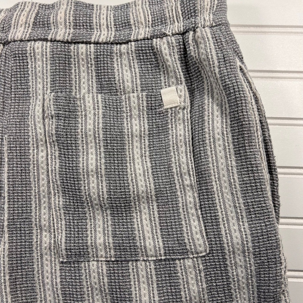 Cactus Man Ricky Singh Textured Drawstring Shorts Mens L Gray Cream Striped - Picture 11 of 11